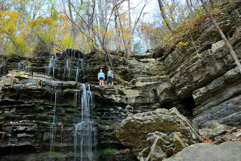 Kids on Waterfall